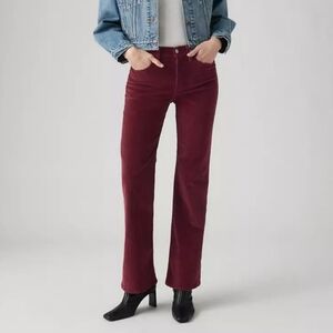 Levi's 725 High Rise Bootcut Cordurot Burgundy Jeans Size 27 X 32